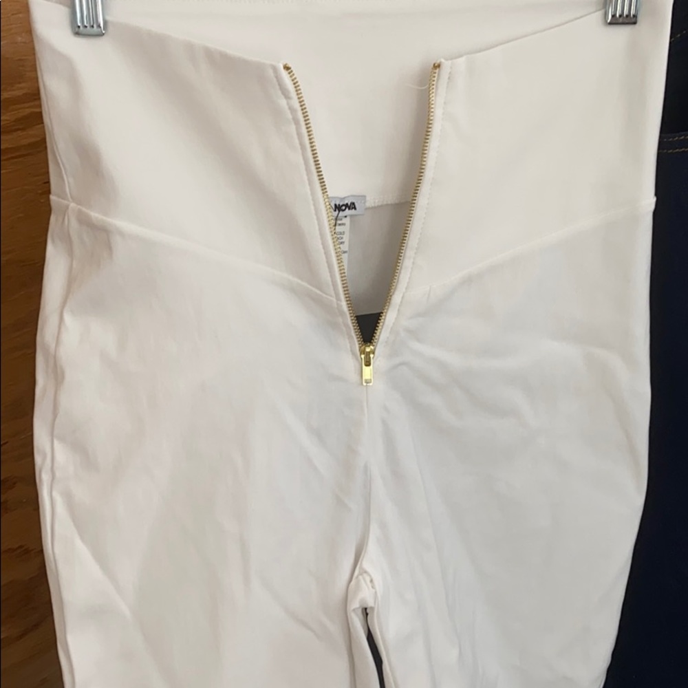 High rise white pants